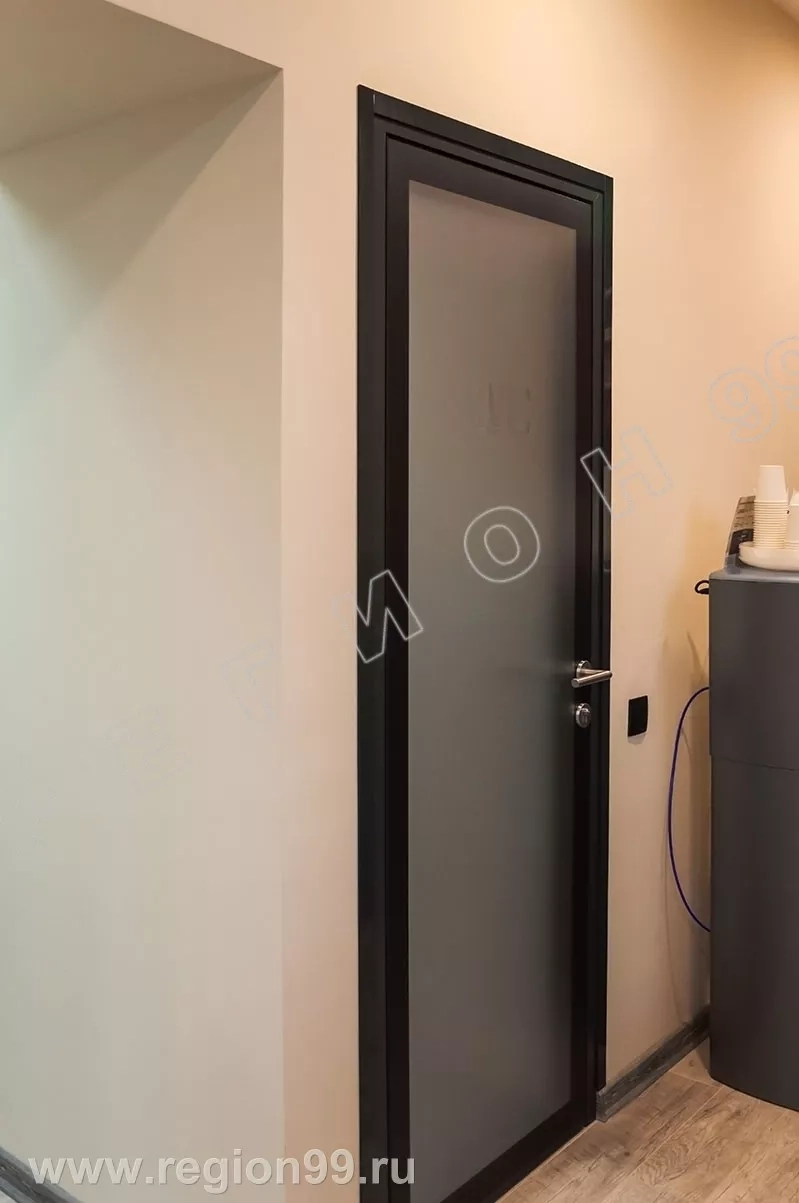 алюминиевая дверь черная RAL 9005